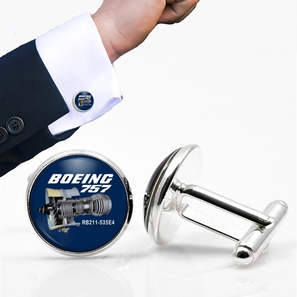 Boeing 757 & Rolls Royce Engine (RB211) Designed Cuff Links Online now