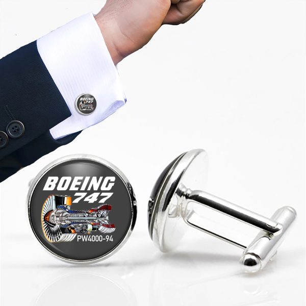 Boeing 747 & PW4000-94 Engine Designed Cuff Links For Discount