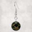 Military Camouflage Army Green Designed Earrings Online Sale