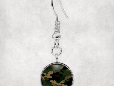 Military Camouflage Army Green Designed Earrings Online Sale