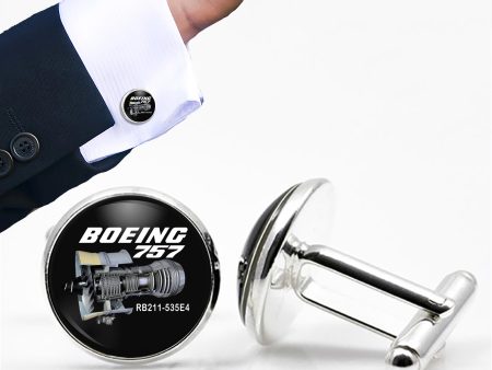 Boeing 757 & Rolls Royce Engine (RB211) Designed Cuff Links Online now