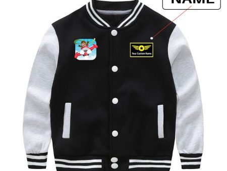 Happy Pilot Designed  CHILDREN  Baseball Jackets Online now