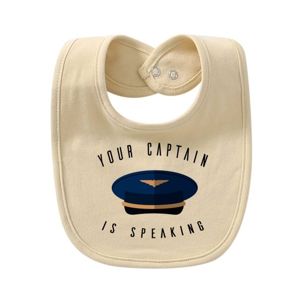 Your Captain Is Speaking Designed Baby Saliva & Feeding Towels For Sale