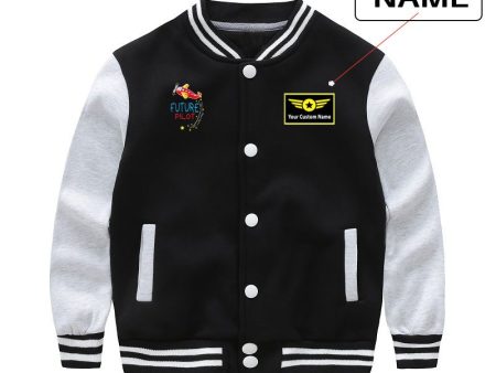 Future Pilot (Airplane) Designed  CHILDREN  Baseball Jackets Hot on Sale