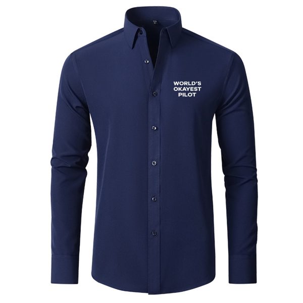 World s Okayest Pilot Designed Long Sleeve Shirts Sale