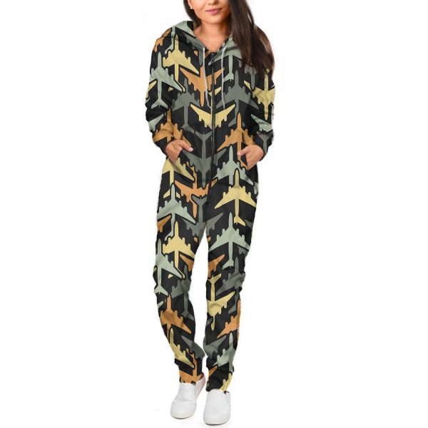 Volume 2 Super Colourful Airplanes Designed Jumpsuit for Men & Women For Sale