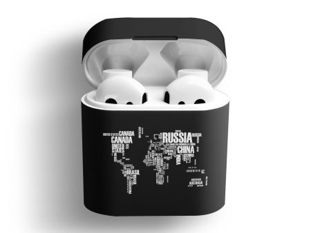 World Map (Text) Designed AirPods Cases Fashion