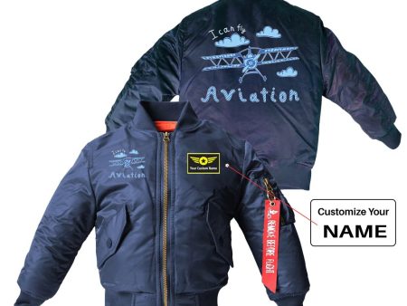 I Can Fly & Aviation Designed Children Bomber Jackets For Discount