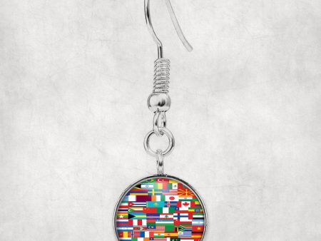 World Flags Designed Earrings For Cheap