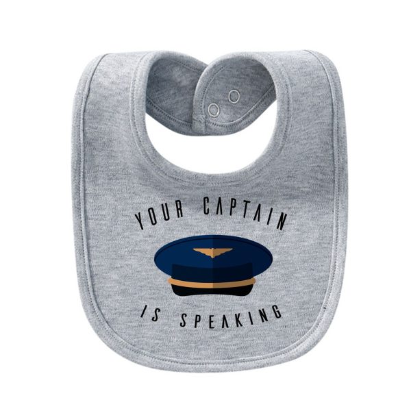 Your Captain Is Speaking Designed Baby Saliva & Feeding Towels For Sale