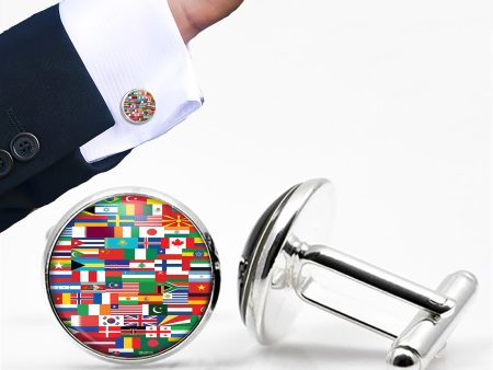 World Flags Designed Cuff Links on Sale