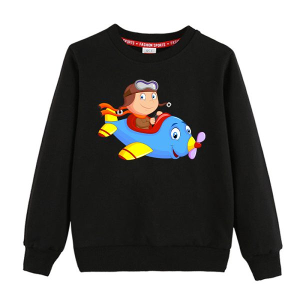 Little Boy Operating an Airplane Designed  CHILDREN  Sweatshirts on Sale