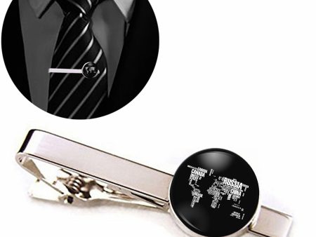 World Map (Text) Designed Tie Clips Discount