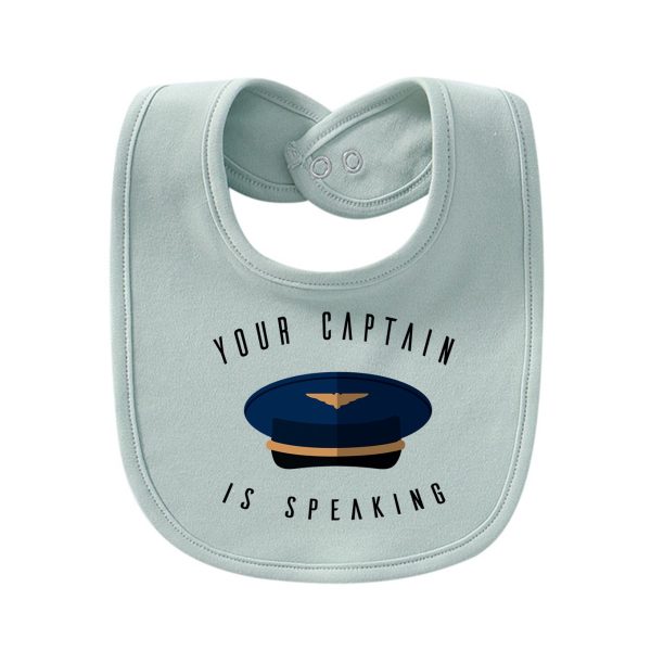 Your Captain Is Speaking Designed Baby Saliva & Feeding Towels For Sale