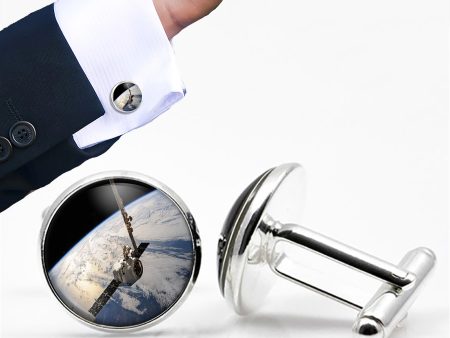 World View from Space Designed Cuff Links Discount