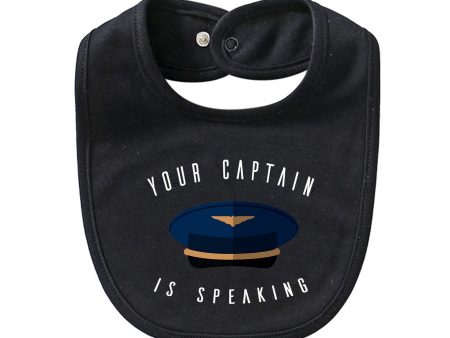 Your Captain Is Speaking Designed Baby Saliva & Feeding Towels For Sale