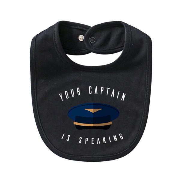 Your Captain Is Speaking Designed Baby Saliva & Feeding Towels For Sale