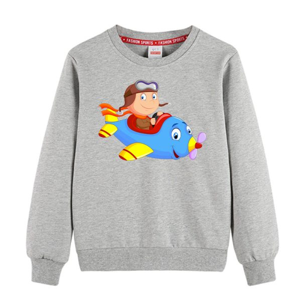 Little Boy Operating an Airplane Designed  CHILDREN  Sweatshirts on Sale