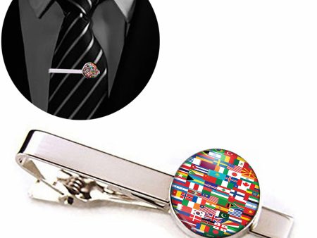 World Flags Designed Tie Clips Sale