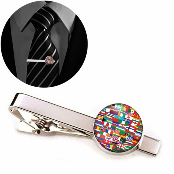 World Flags Designed Tie Clips Sale