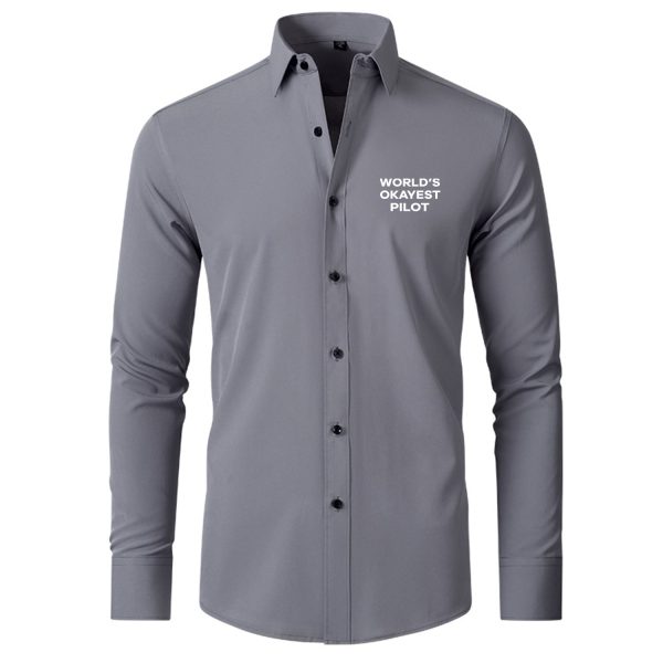 World s Okayest Pilot Designed Long Sleeve Shirts Sale