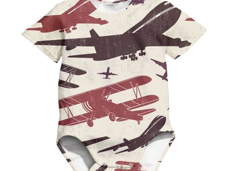 Vintage & Jumbo Airplanes Designed 3D Baby Bodysuits Discount