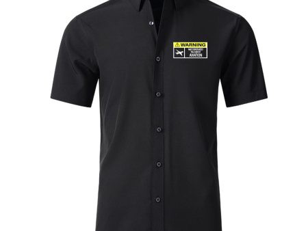 Warning May Constantly Talk About Aviation Designed Short Sleeve Shirts Cheap