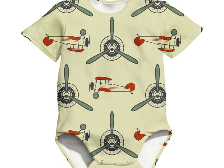 Vintage Old Airplane Designed 3D Baby Bodysuits Hot on Sale