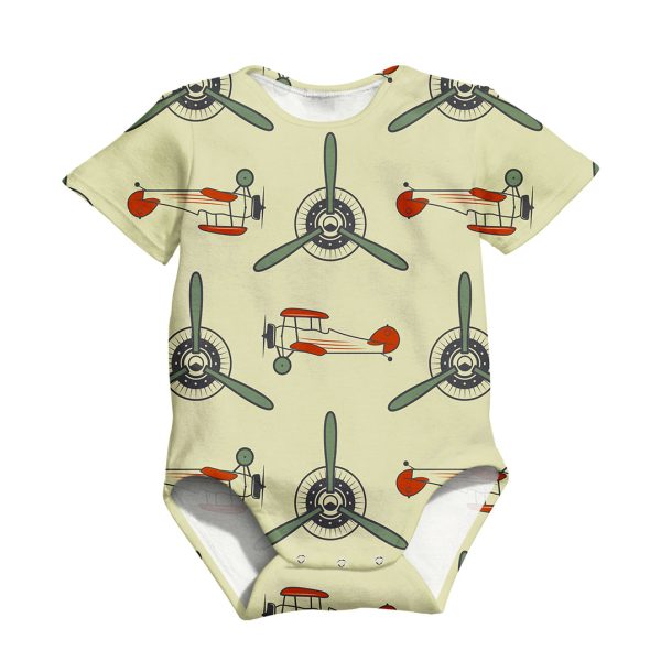 Vintage Old Airplane Designed 3D Baby Bodysuits Hot on Sale